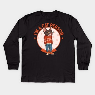 Im A Cat Person Kids Long Sleeve T-Shirt